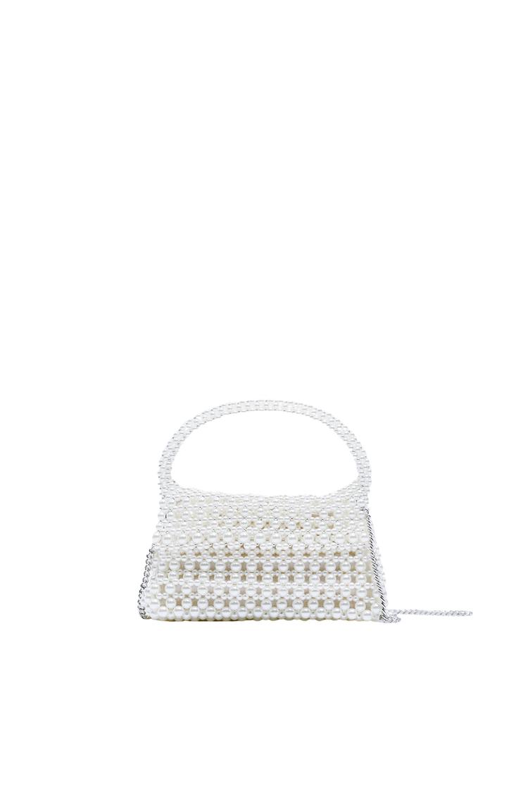 Zara clear beaded bag hotsell